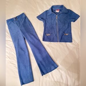 Vintage 2PC bell bottom set girls 7/8